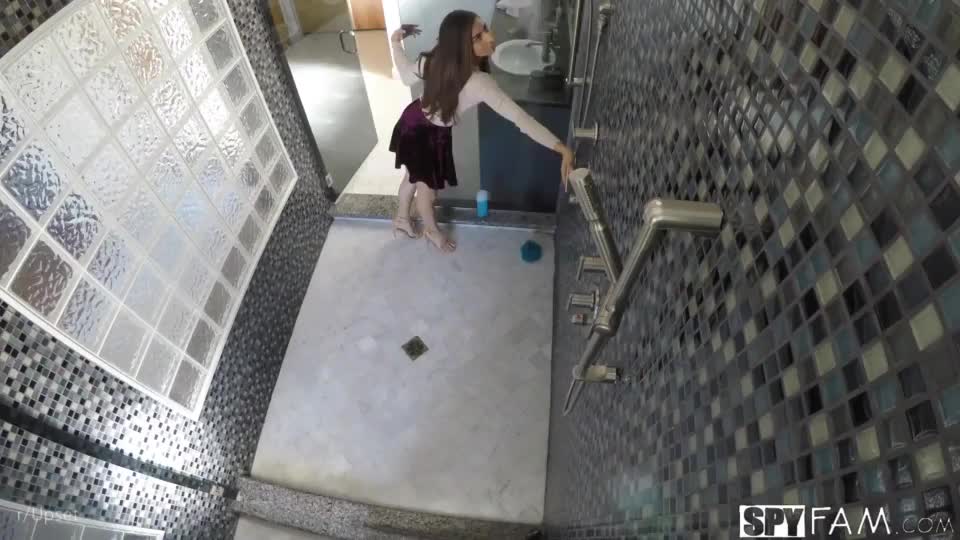 Bathroom spying step sister full