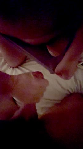 Handjob cumshot in panties as performed by hesitant-housewife : video clip