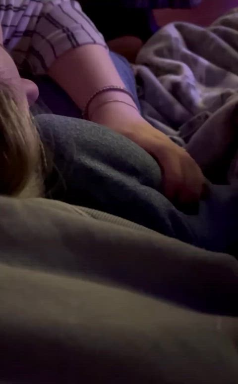 She rubs my dick like this for hours while we watch movies : video clip