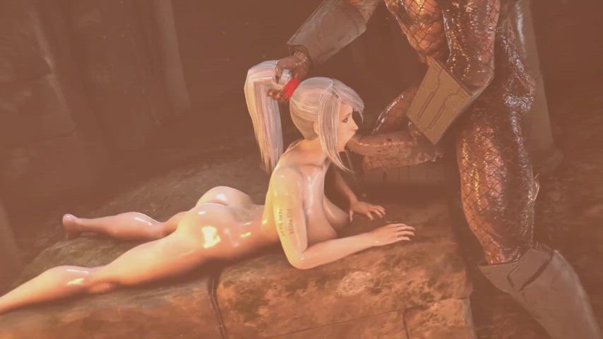 Hard monster fucks Sarah Bryant in face and pussy - 3d animated porn (zomox) [Dead or Alive] : video clip