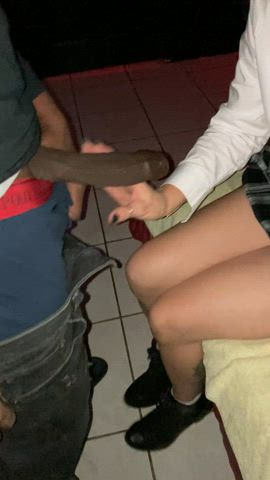 Hubby Encouraging me As He Runs The Camera and Jerks Himself Off As Told, Watches an XL BBC Feeding and Posing me a Challenge in Doing so as The Previous Man's Cum Is Still Dripping Off My Chin : video clip