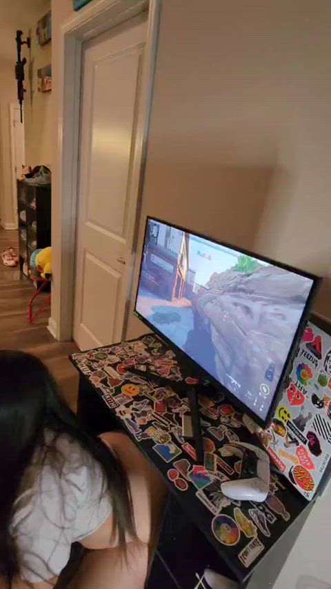 This is the only way I can get her attention off the game. : video clip