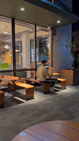 nearly got caught flashing my huge tits at mcdonald's, I hope they look tastier than the burger haha : video clip