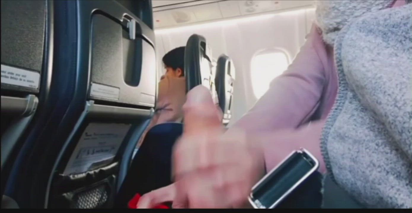 Handjob on a plane next to people , why not 😇😈 : video clip