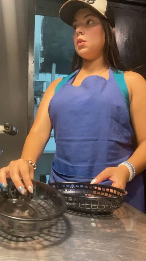 flashing in the kitchen of dominos : video clip