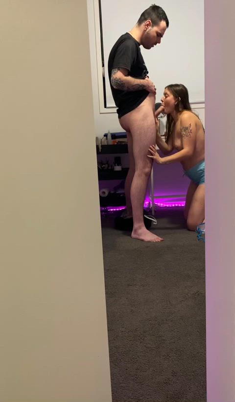 We leave the door open so our room-mate can watch : video clip