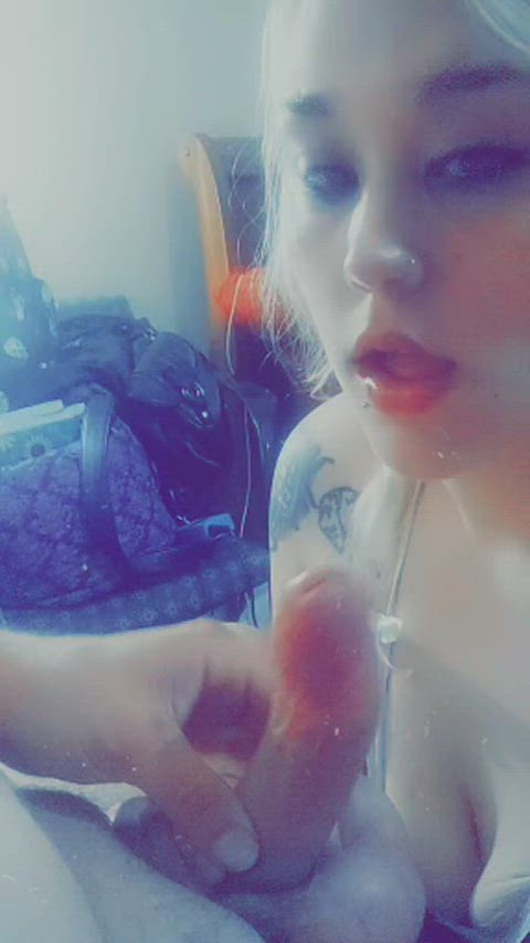 Tuck my hair behind my ear and tell me how pretty I am with your cock in my esophagus. : video clip