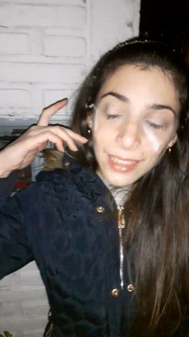 I love parading through public places with a face full of semen : video clip