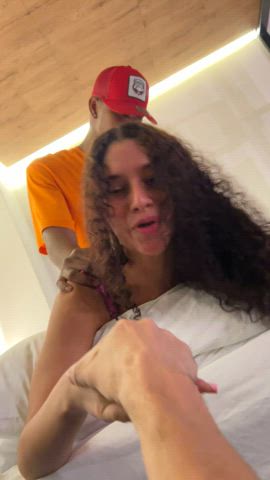 What a lucky cuck, not locked and still holding my hands while I fuck his best friend. When it comes to BBC and my pussy, teamwork really is dreamwork : video clip