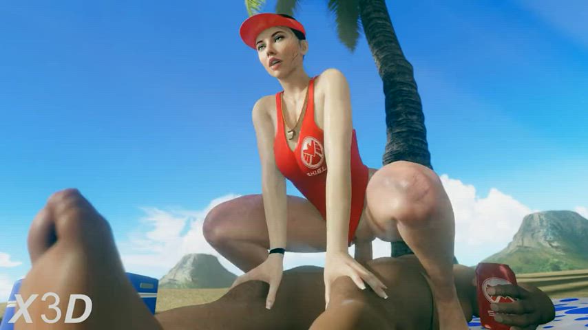 Black Widow at the beach (X3D) [Marvel] : video clip
