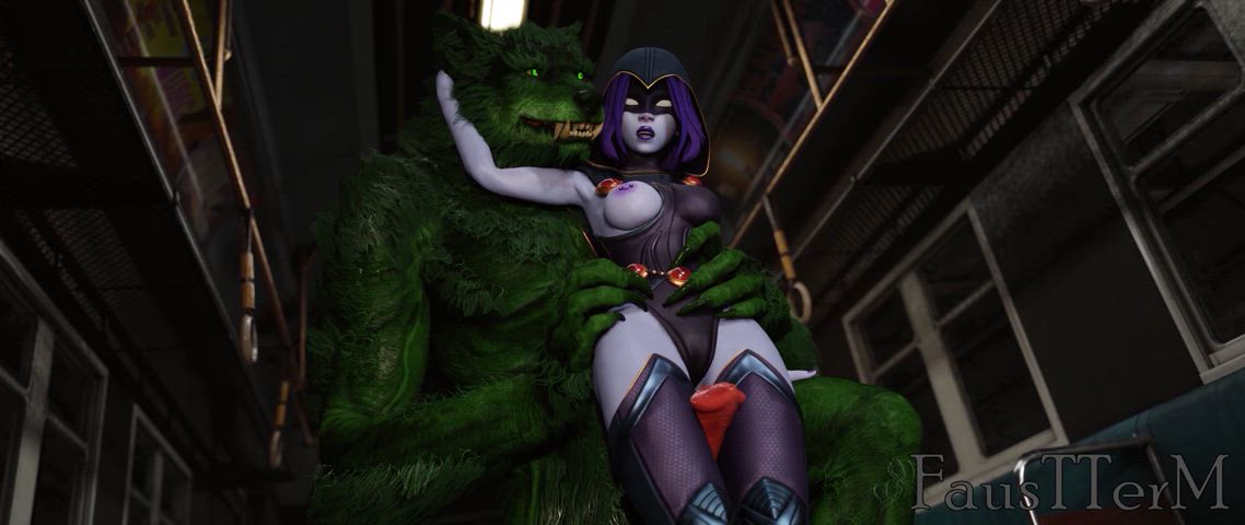 Raven Werewolf ThighJob (FausTTerM)[Teen Titans] : video clip