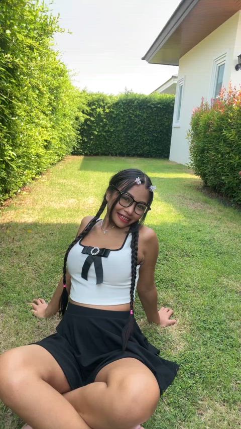 I get a little silly in the yard sometimes, you don't mind do you? : video clip