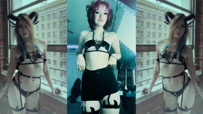 forever - Halloween e-girl succubus/demon non-nude tease splitscreen music video - full video on my site or yt : video clip