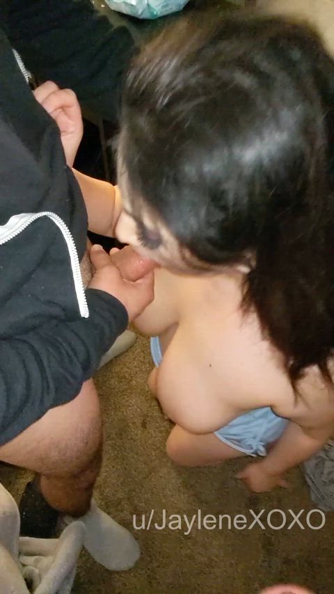 I like being a good wife for my husband and making sure he stays popular amongst his friends. My husband's friend used my throat and then came all over my big tits : video clip