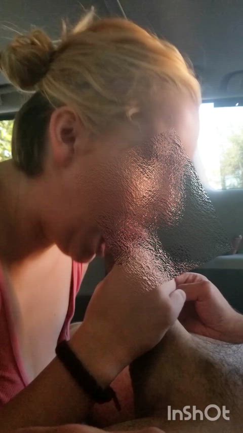 Busy street bj in the back of the van by a cute new girl. : video clip