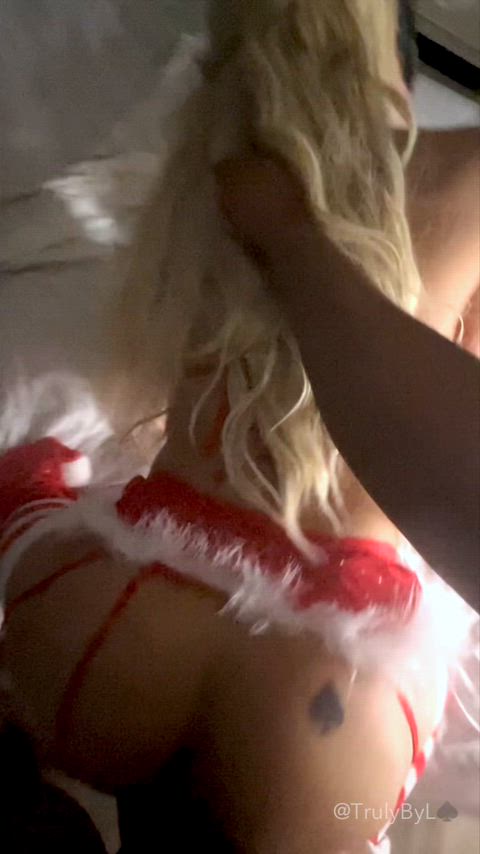 My bud and I got each other presents that matched perfectly! I dressed up in the outfit he got me, and he enjoyed me like a new toy ❤️❤️ : video clip