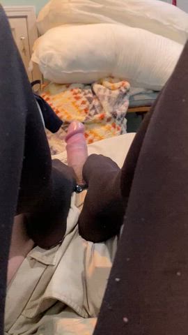 Cute feet in stockings playing with bwc : video clip