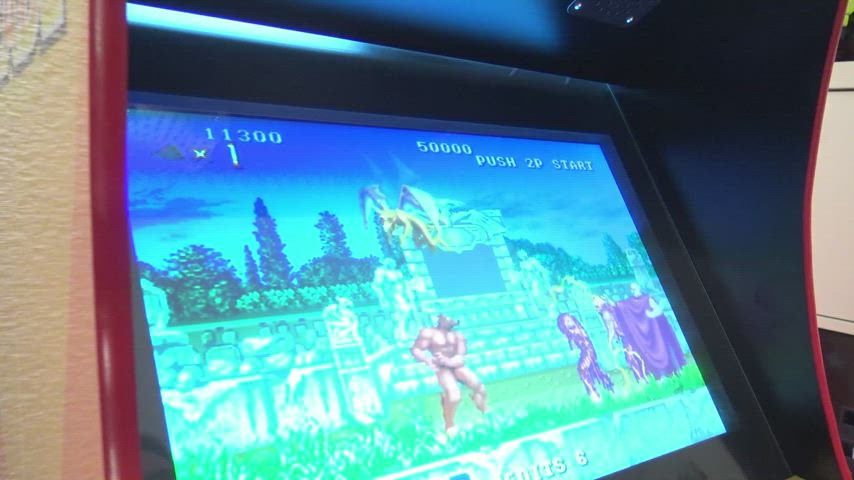 To the sound of buttons and Joystick, this beautiful slut sucks an arcade machine player without restraint. You all know the game, but who do you think will win? : video clip