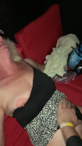 A Little Theater Sunday Funday from a Few Months Ago. Poor Guy Had No Clue He was About to Get the Soaker As he Made Me Cum Pretty Hard While Hubby Watched and Jerked Himself Off : video clip