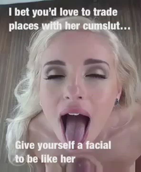 She looks so pretty gooned out with cum on her face, you should try it dude! : video clip