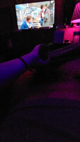 Jerking his dick while Im watching a movie : video clip