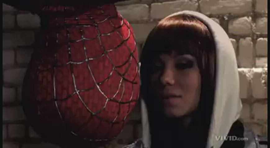 Spiderman having fun wait for her : video clip
