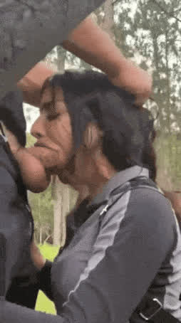 During a game of "truth or dare" my bud dared me to let him goon with my wifes mouth right in front of her.. but a dare is a dare and my wife was surprisingly fine with that... : video clip