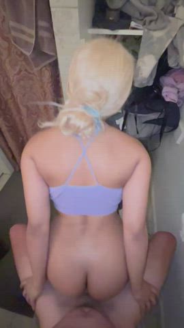 Blonde college athlete loves to ride : video clip