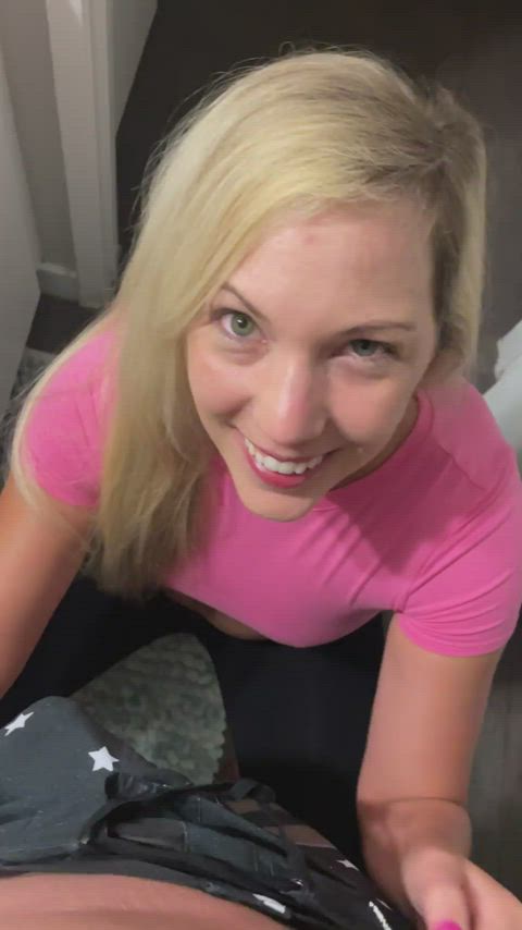 I love when his hard cock springs forward ready for me to suck it : video clip