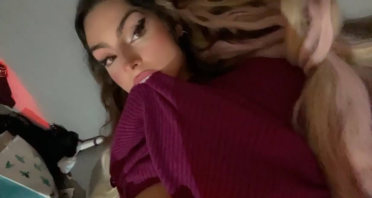 Just woke up from a nap and she's needy, any volunteers to let me grind on their dick like this? : video clip