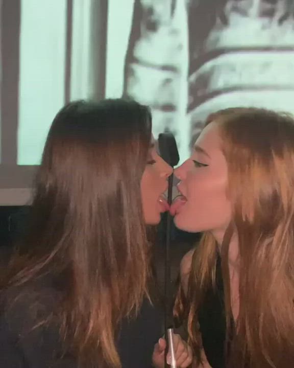 Two beauty lesbians kiss : video clip