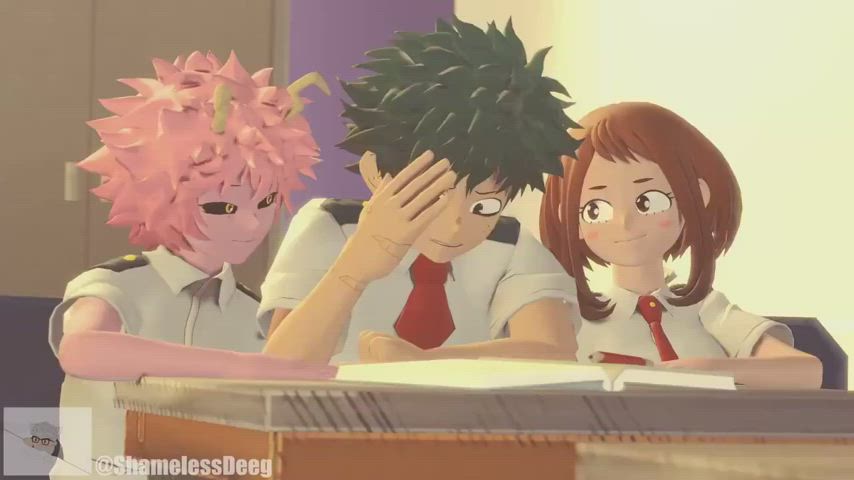 "Classroom Antics"Mina, Ochaco and Deku [ShamelessDeeg] (My Hero Academia) : video clip