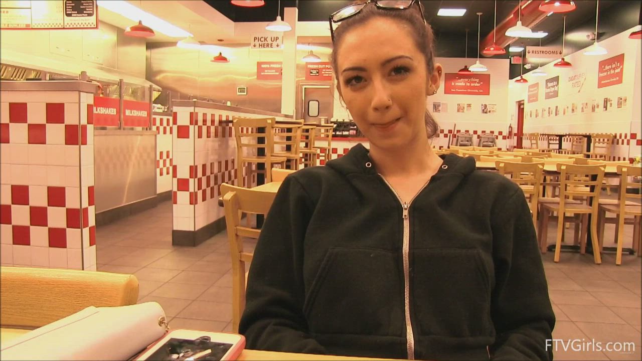 Embarrassed after showing her booty at In-N-Out Burger! : video clip