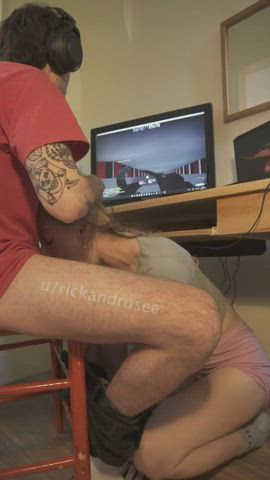 My place is under his desk distracting him from his game : video clip