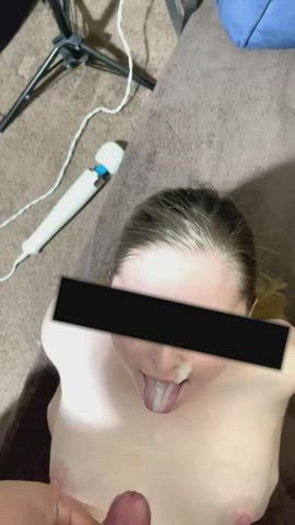 Thankful for cum on my face and mouth ❤️ : video clip