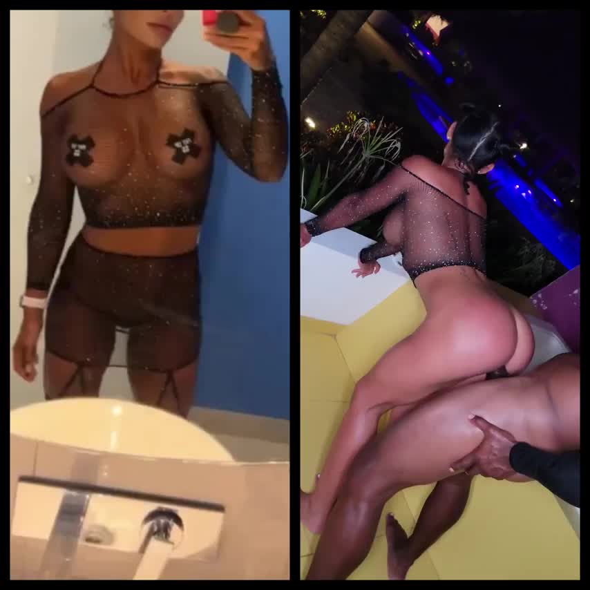 The selfie I sent my husband before going to the club and then the video I sent him getting fucked after the club. : video clip