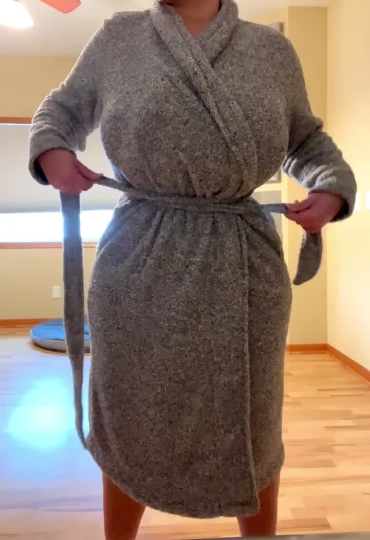 Slipping out of my robe and teasing you before you leave for work. : video clip
