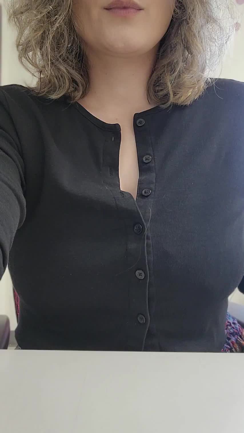 All I ask is that you stop by my desk and play with my tits [GIF] : video clip