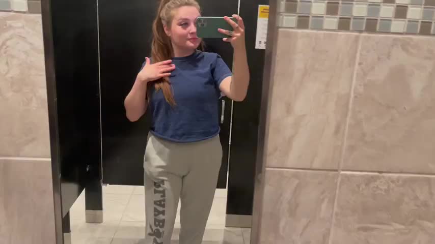 Would you be risky and fuck me in the gym bathroom? 😉🤫 : video clip