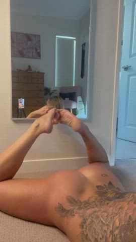Would you let me slide my petite feet all over you? : video clip