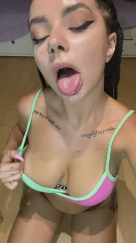 want to cum on my tits or in mouth? : video clip