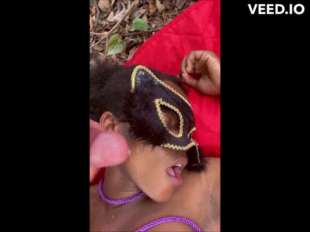 LIL FINISH IN THE WOODS! 25YO BLK GAL & 52YO WHT GUY : video clip