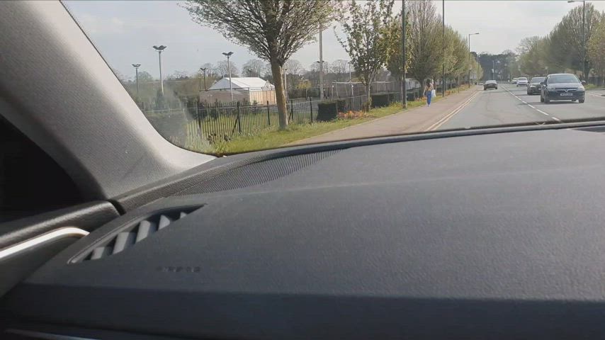 60fps Cock Edging my Erection Exposed in car Flashing women Porn GIF : video clip