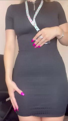 I hope this dress is enough to make my boss think about filling my pussy in his office : video clip