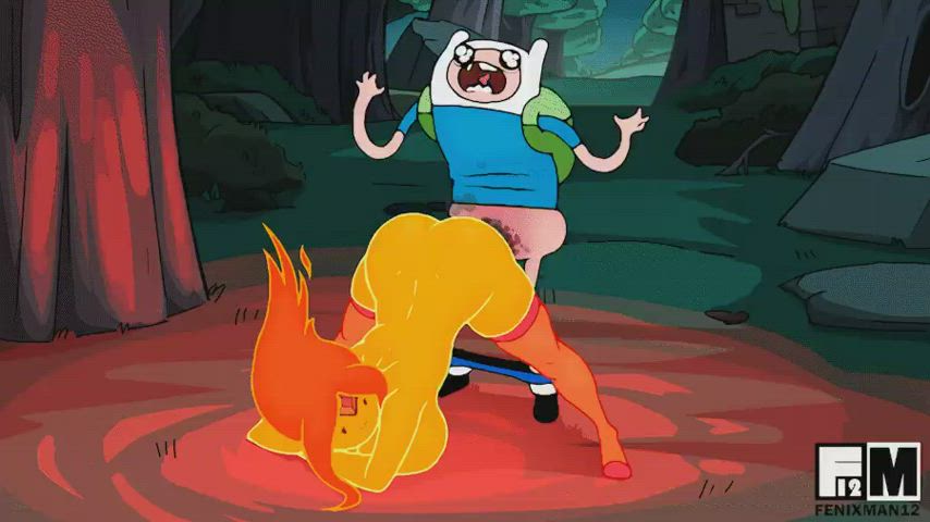 Finn fucks Flame Princess without protection (FenixMan121) [Adventure Time] : video clip