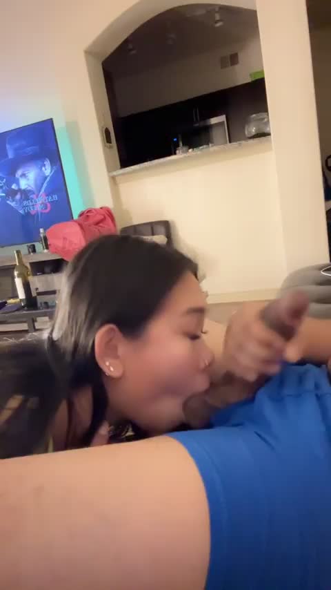 Showing love to the nut sack hoping for a better chance of being impregnated : video clip