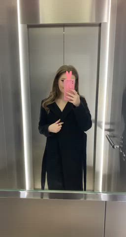[gif] Back in the school elevator, no-one in class knows whats under the coat, kinda hope they find out <3 : video clip