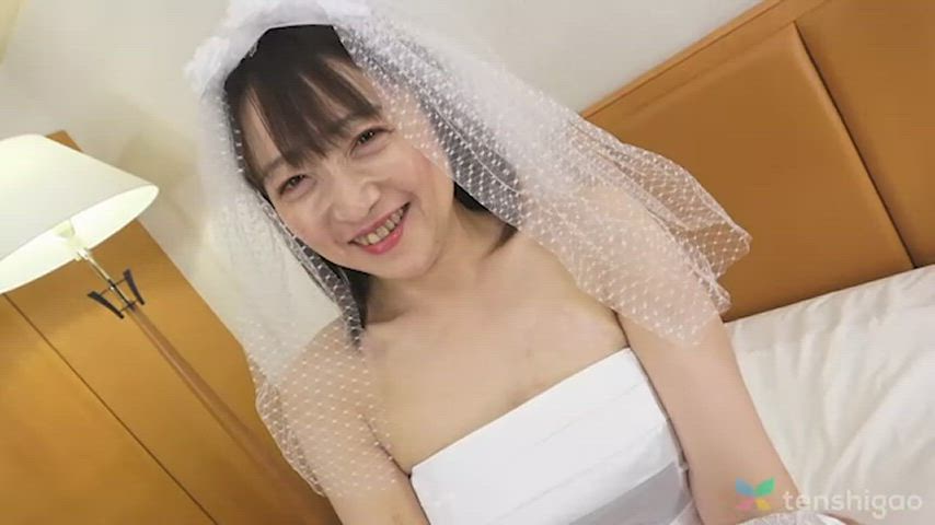 Natsuko Lijima gets pussy fucked as a young bride in her wedding dress. : video clip