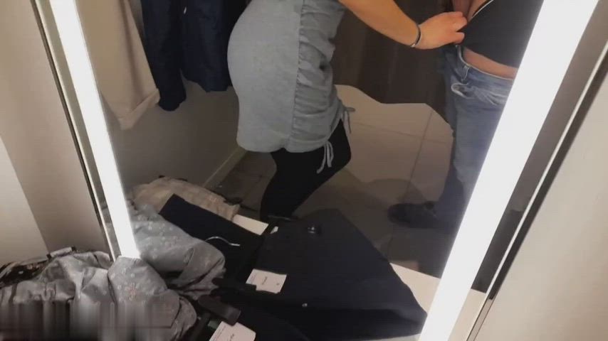 If you buy clothes from my store, I suck your dick in changing room : video clip