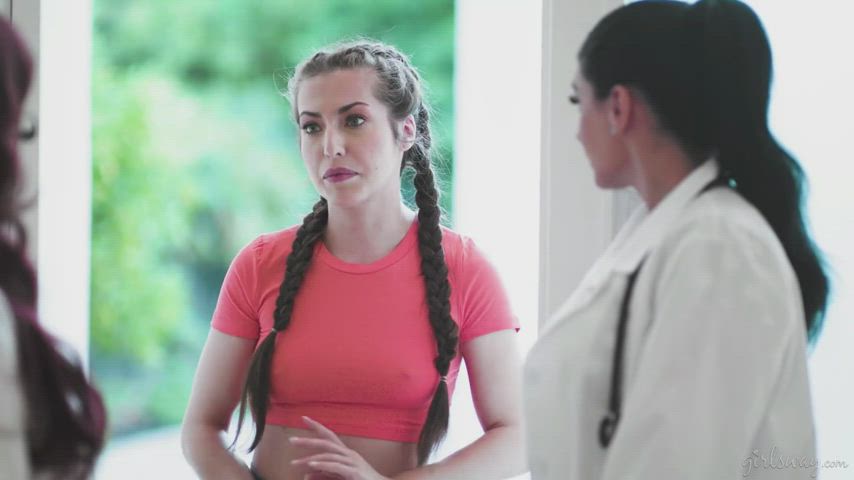 Faking sickness just to visit the lesbian doctors next door : video clip